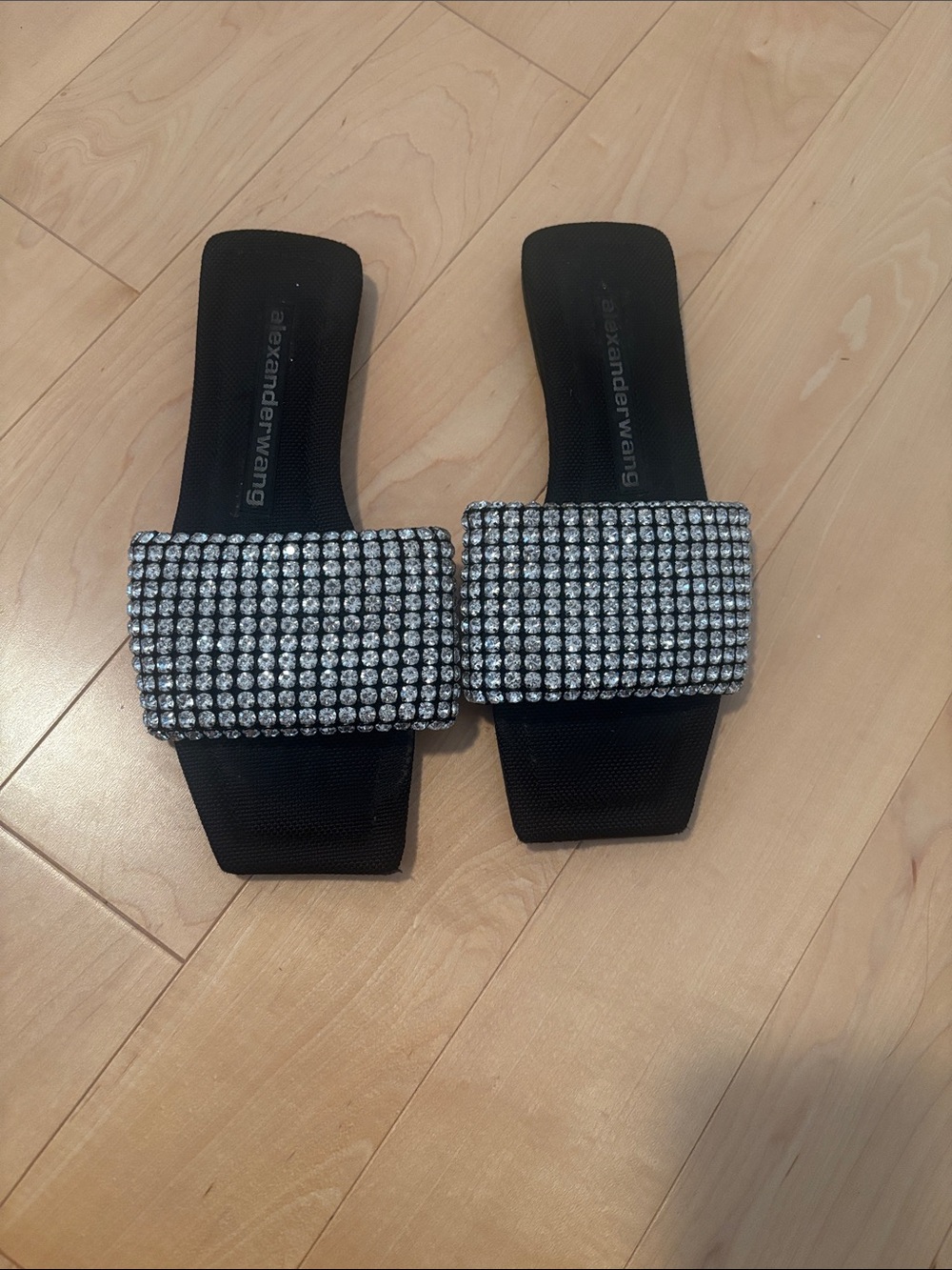 Alexander Wang Rhinestone Crystal Flat Sandal Size 5